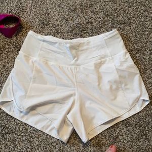 Barely worn white lululemon shorts